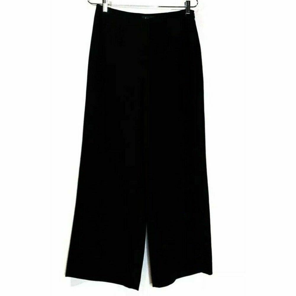 Lauren Ralph Lauren Green Label Black High Waist dress Pants Linen Wide Leg Sz 6